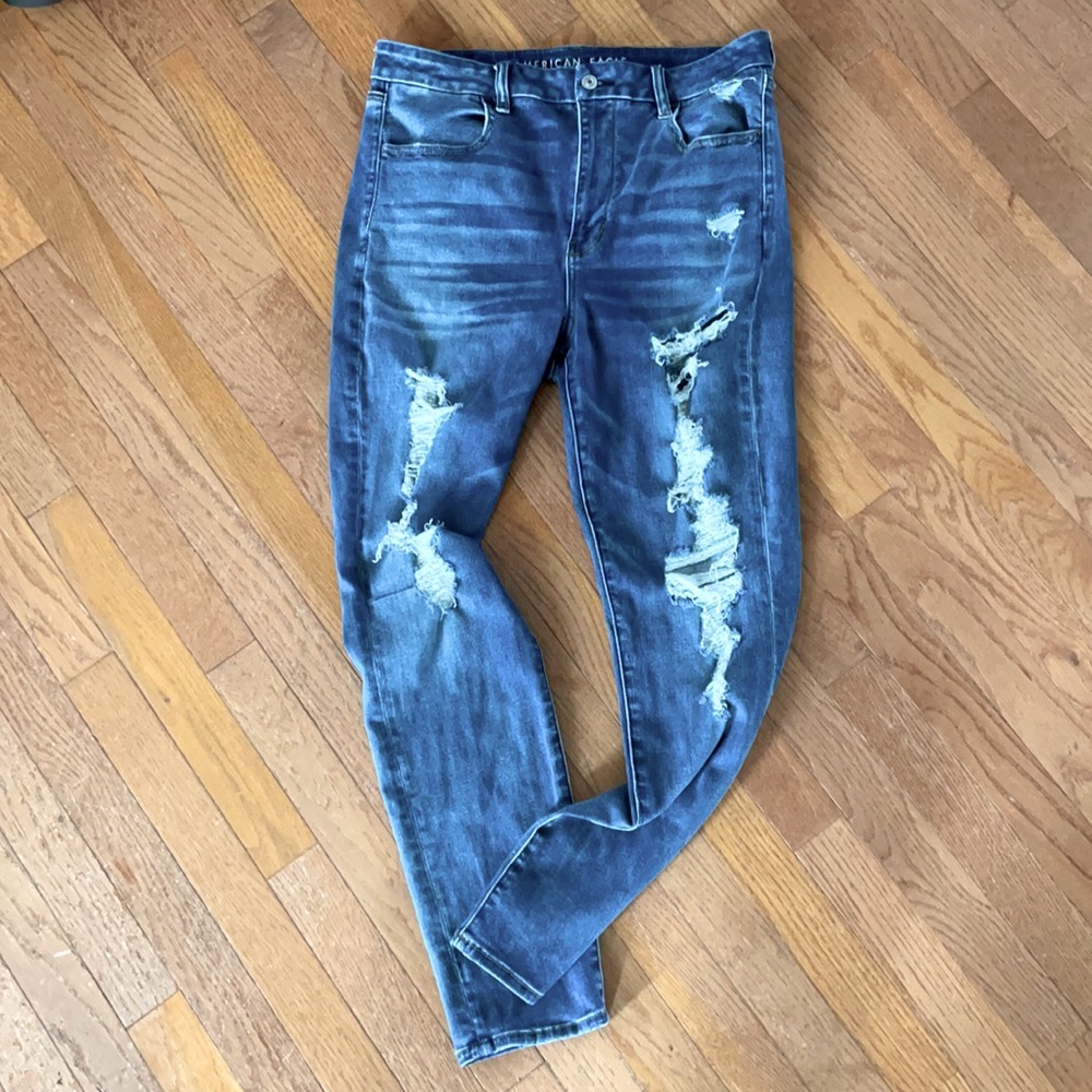 American Eagle Distressed Midwash Jeans
